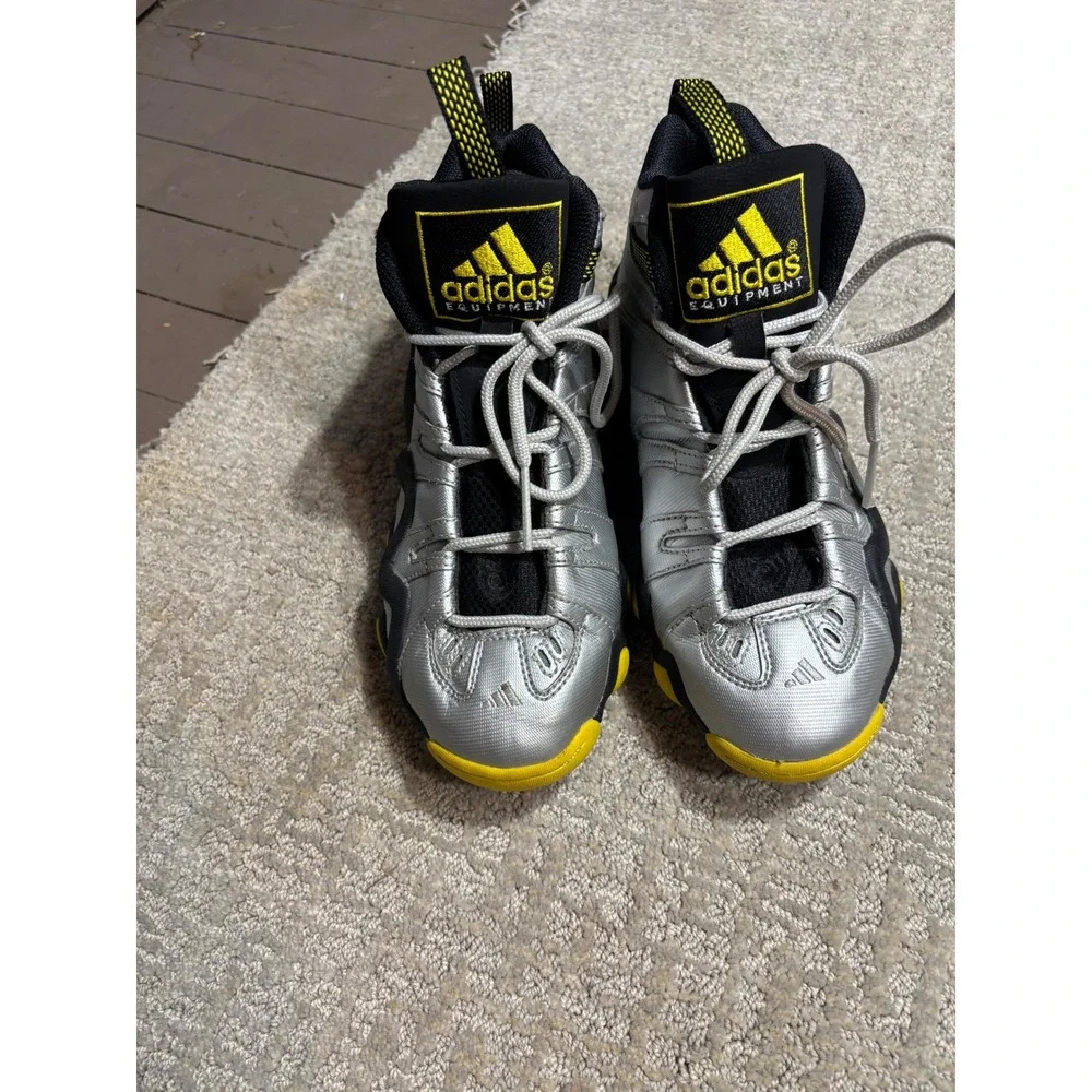 Adidas Equipment KB8 II Mens Basketball Shoes Silver Yellow‎ SZ 6